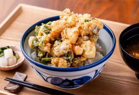 「海鮮かき揚げ丼」